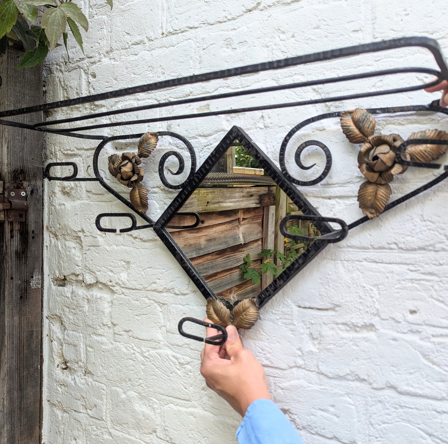 Twisted Iron Floral Coat Rail