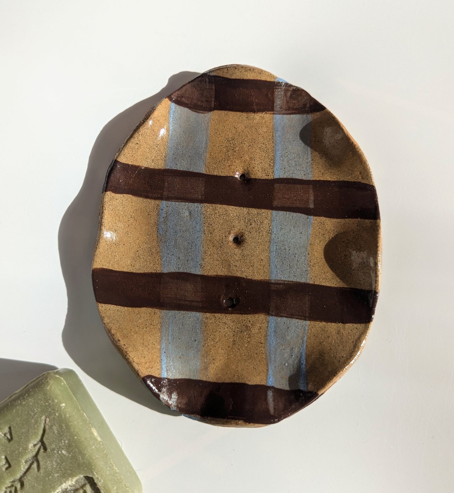 Wavy Gingham Soap Dish