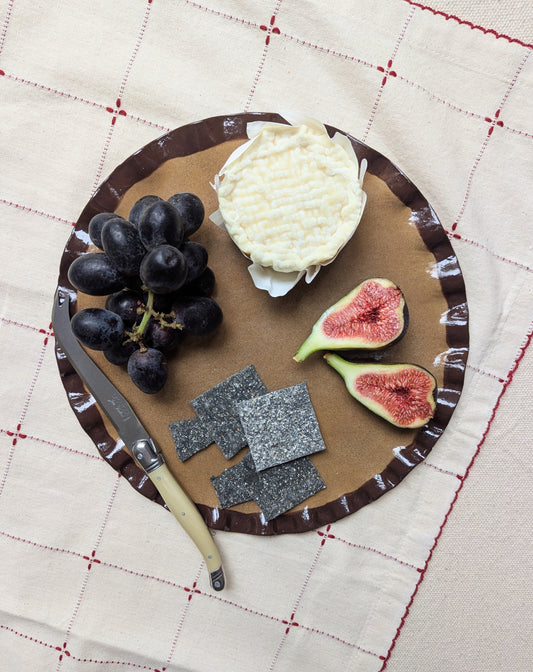 Chocolate Brown Edged Frill Platter