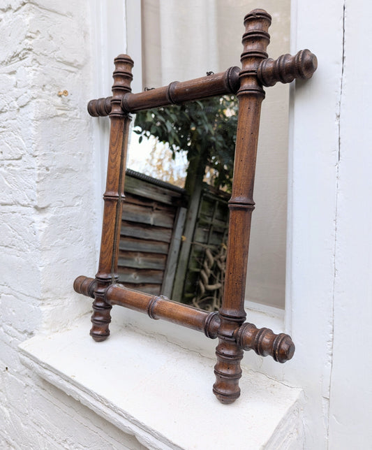 Vintage French Faux Bamboo Mirror