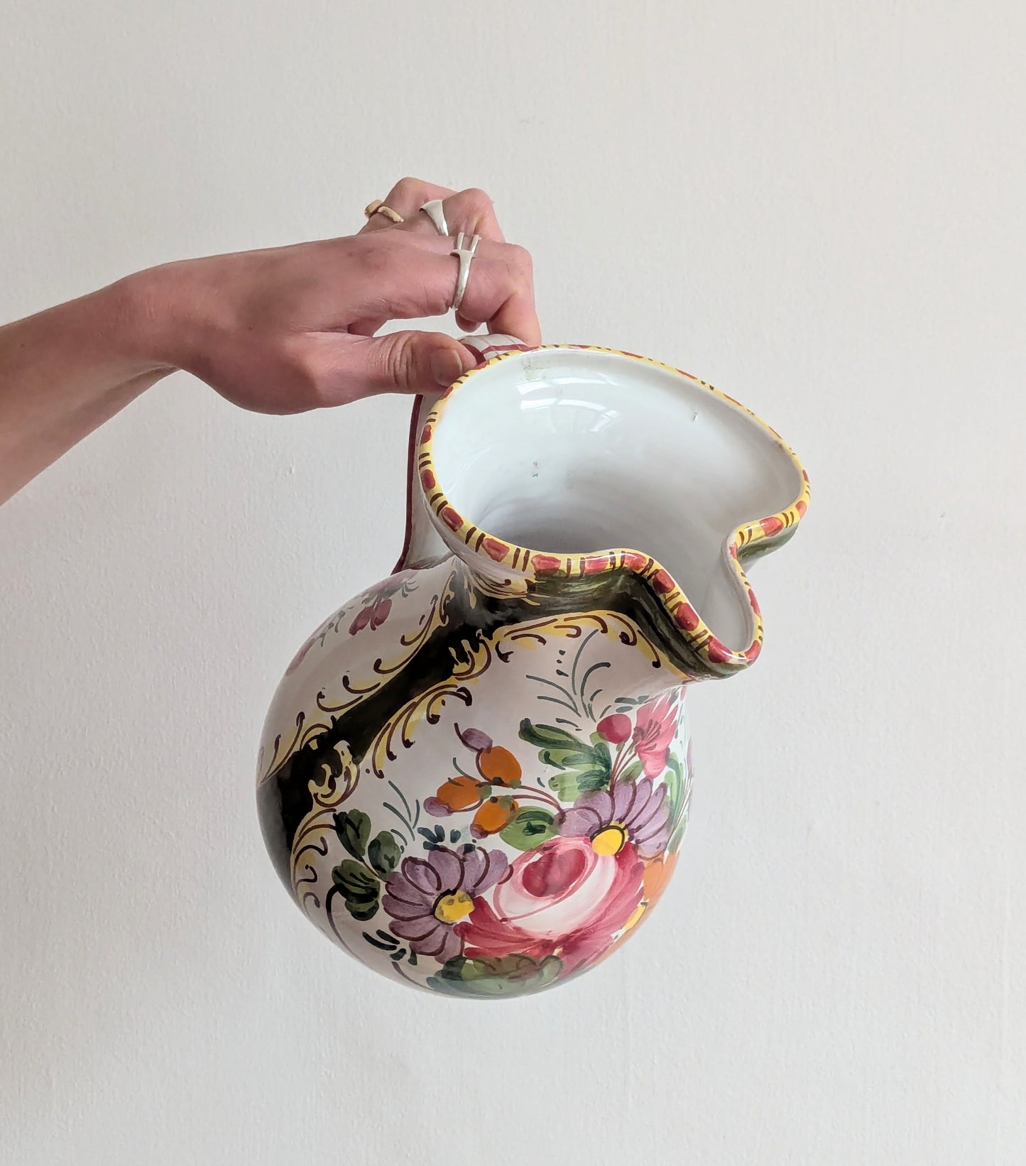 Hand Painted Floral Jug