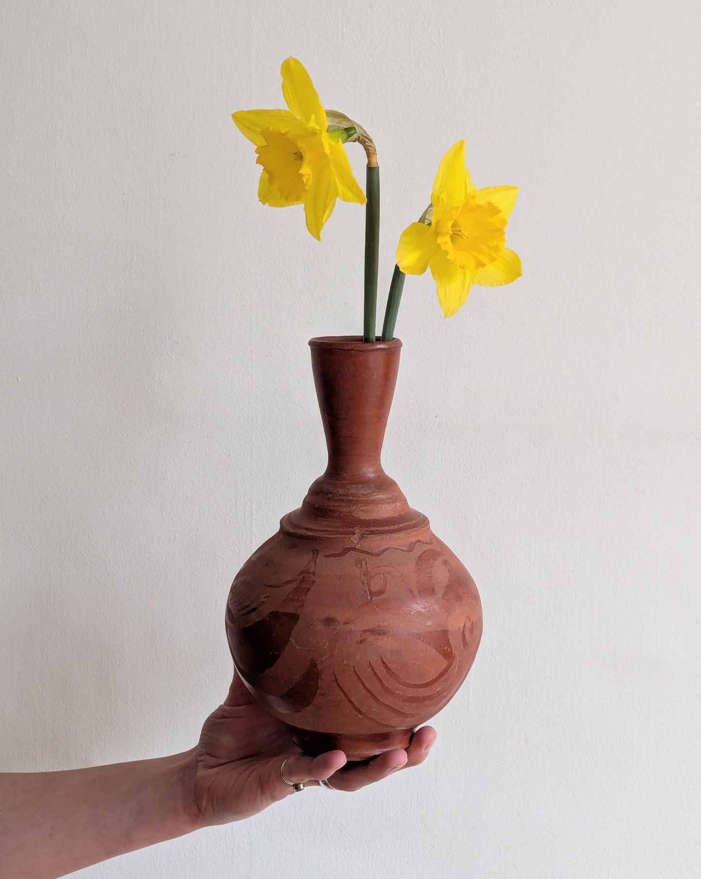 Patterned Terracotta Vase