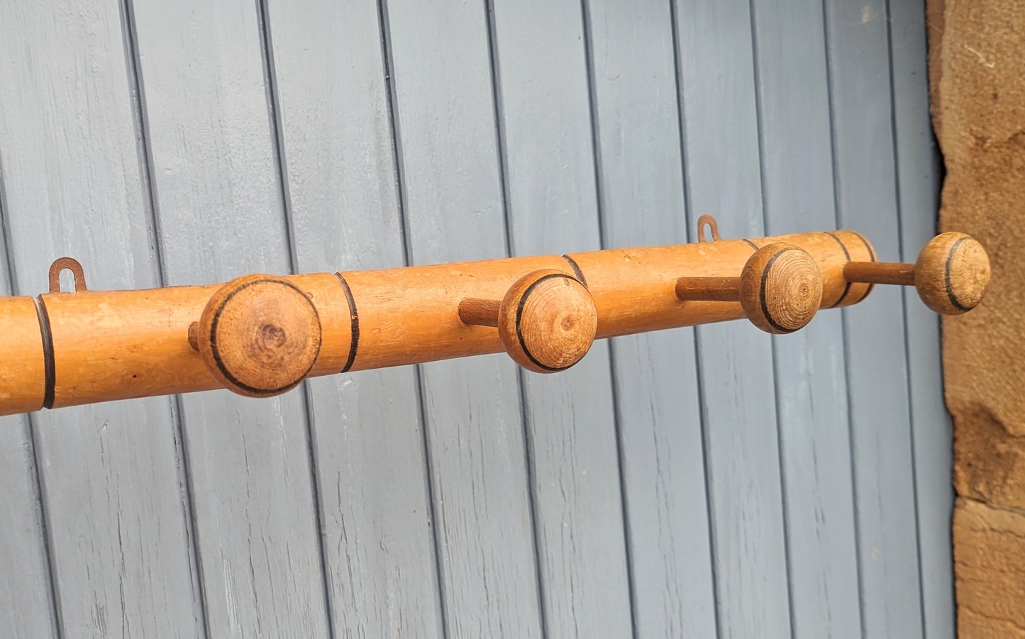 French Faux Bamboo Wooden Peg Coat Rack