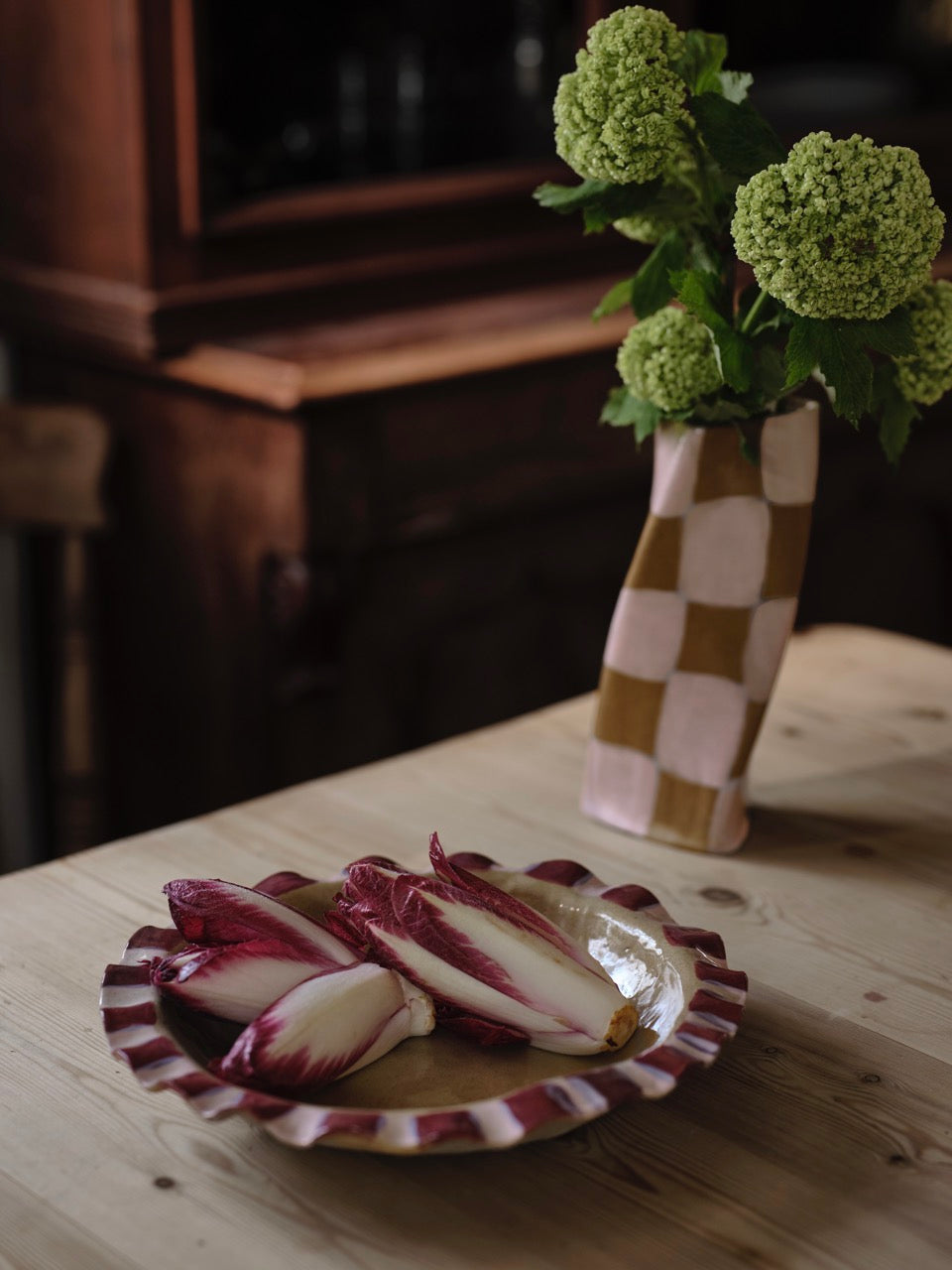 Pink Check Twist Vase