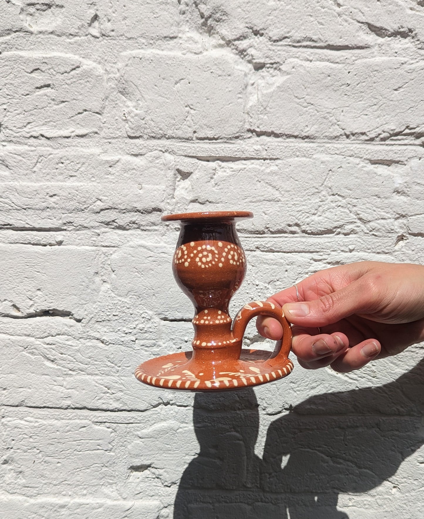 Pair of Terracotta Candle Holder