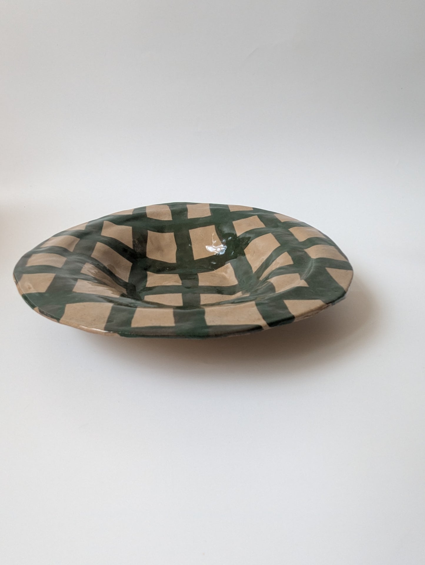 Green Gingham Bowl