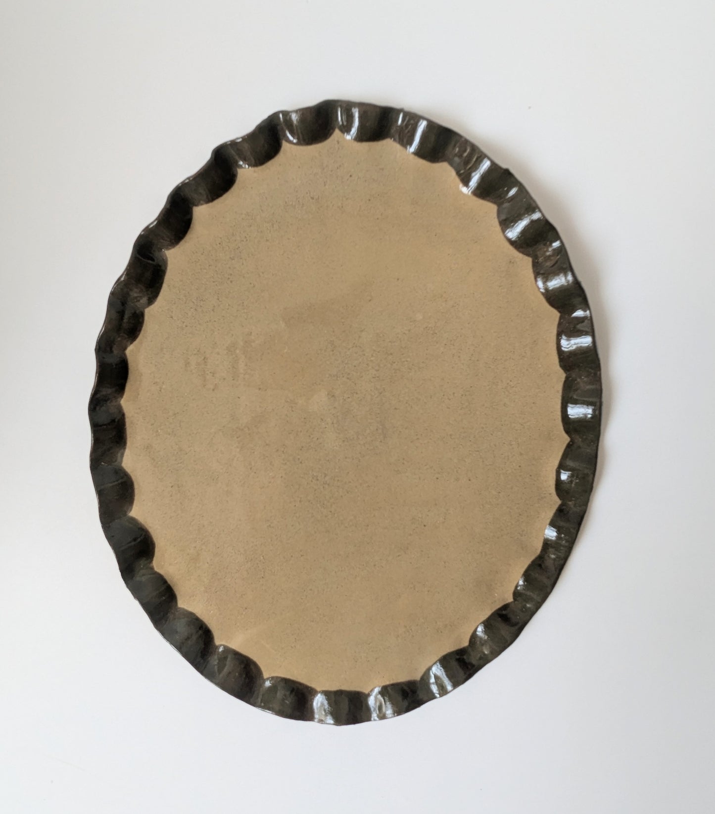 Smokey Olive Frill Platter Seconds