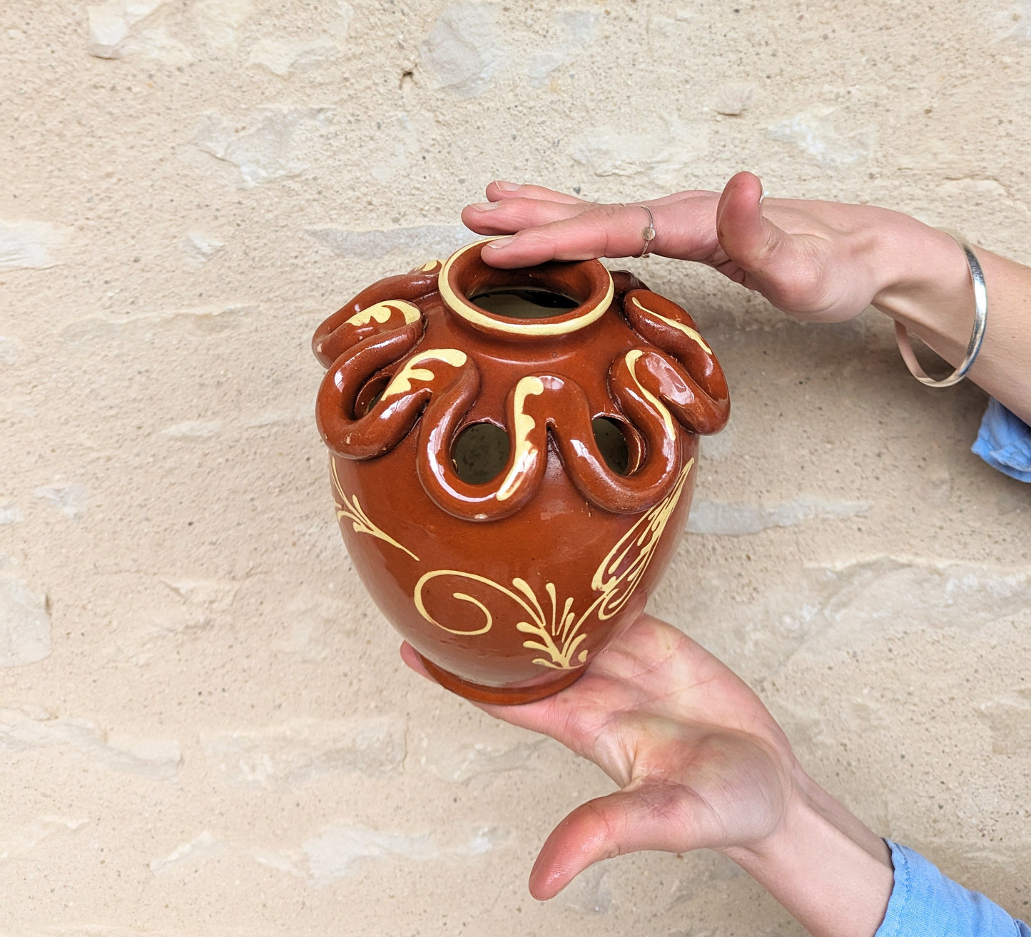 Terracotta Swirled Vase