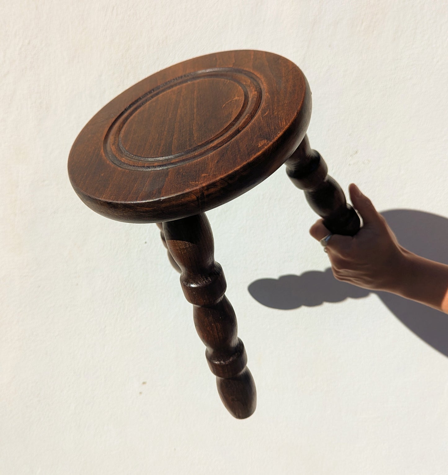 Vintage French Stool Bobbin Stool