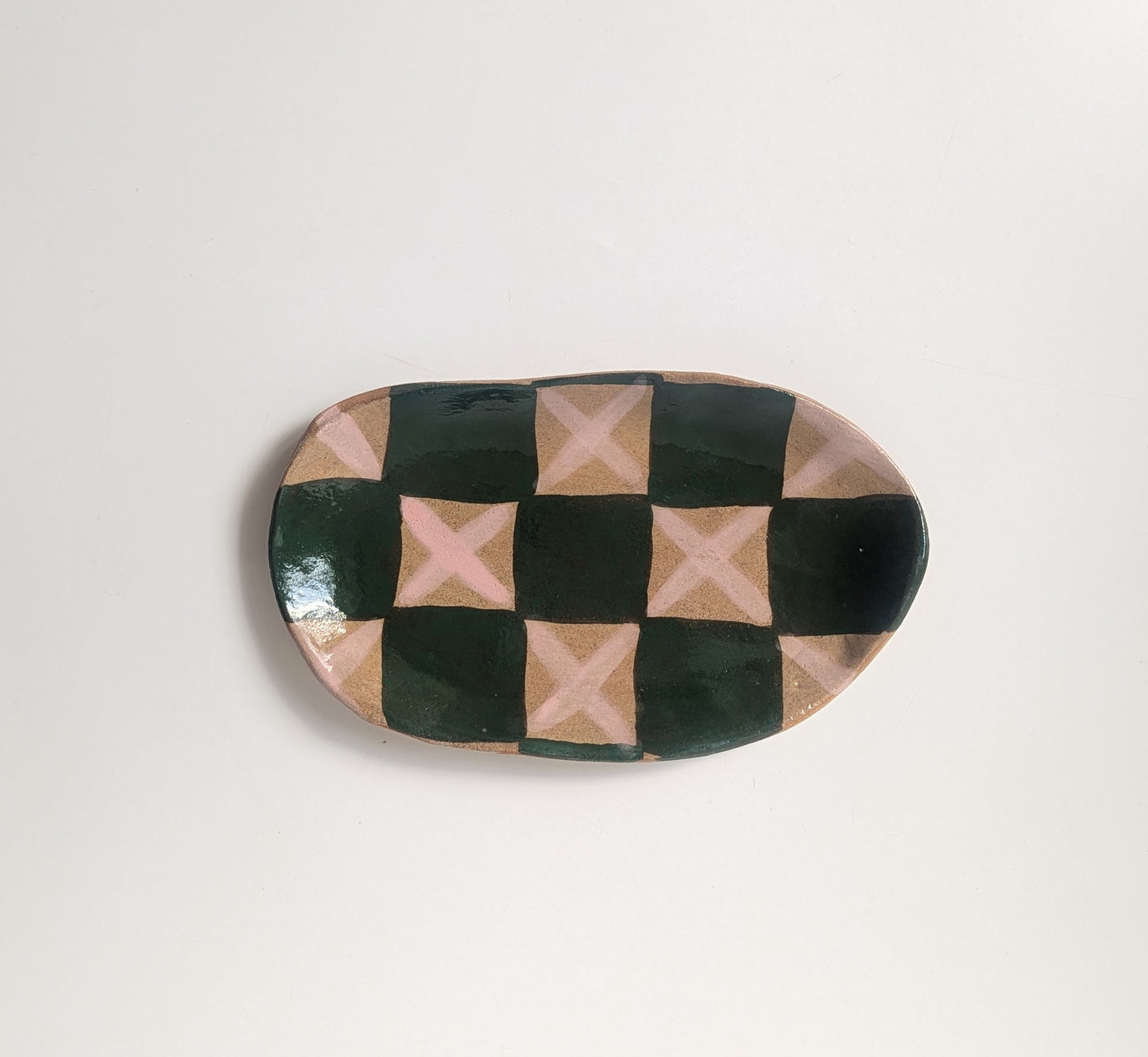 Pink & Green Small Plate Seconds