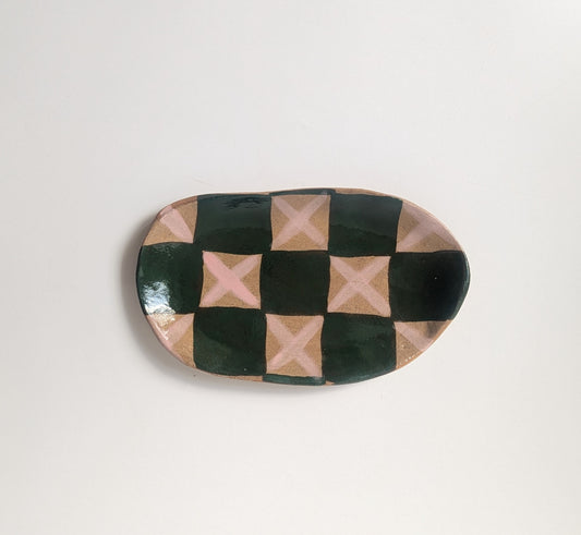 Pink & Green Small Plate Seconds