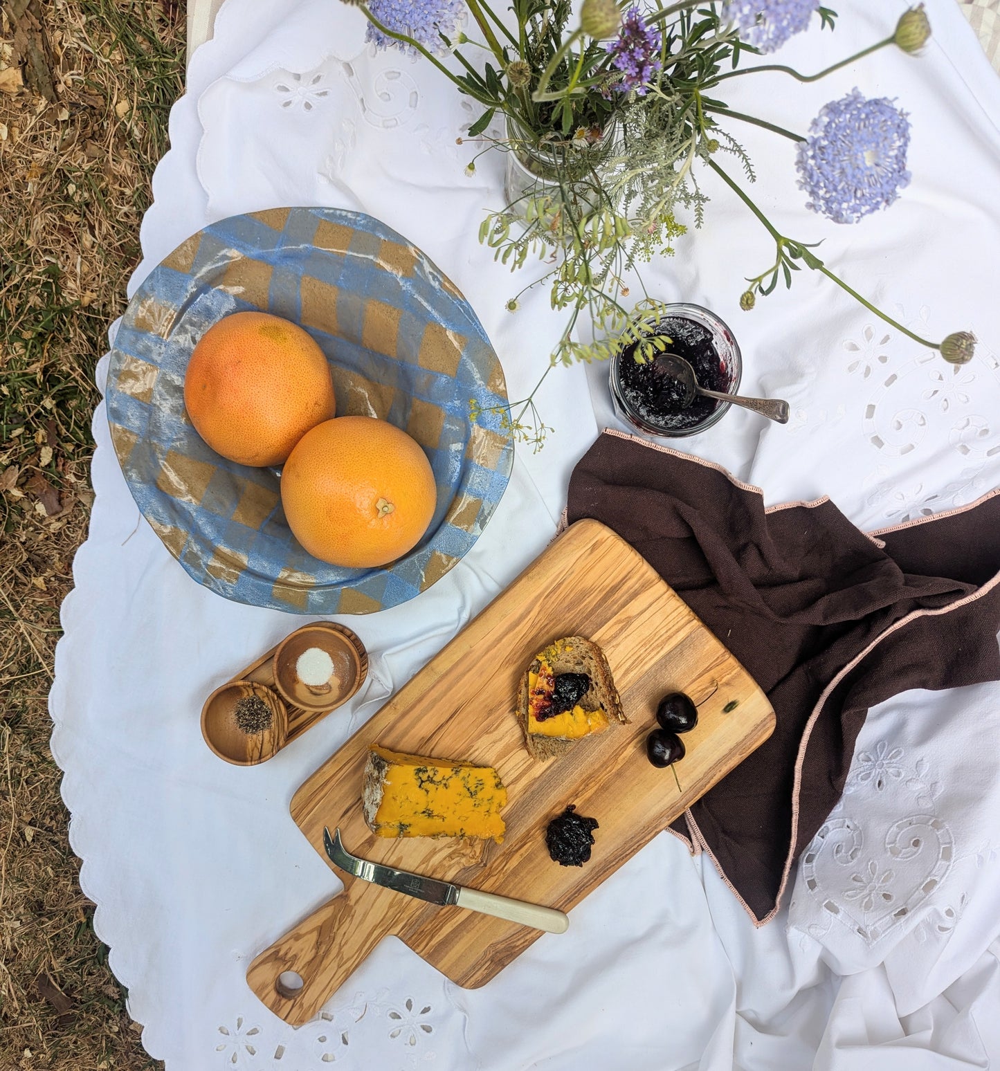 Baby Blue Gingham Bowl